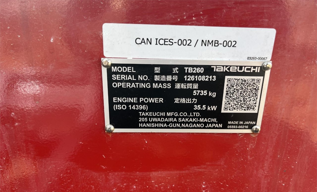 2023 TAKEUCHI TB260