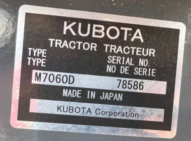 2020 Kubota M7060 MFWD
